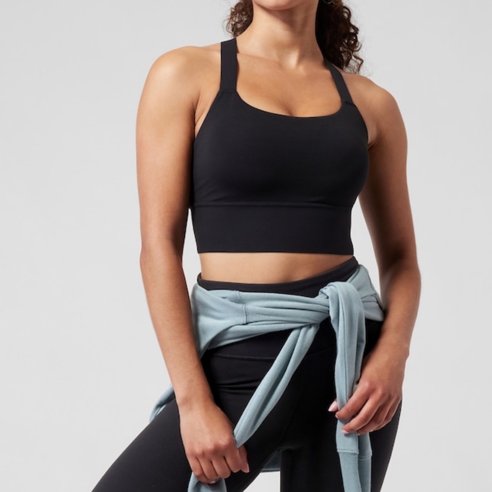 Athleta Warrior Longline Bra D-DD+ Black Size Medium